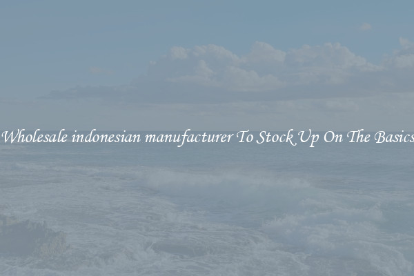 Wholesale indonesian manufacturer To Stock Up On The Basics