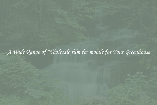A Wide Range of Wholesale film for mobile for Your Greenhouse