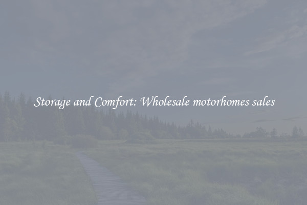 Storage and Comfort: Wholesale motorhomes sales