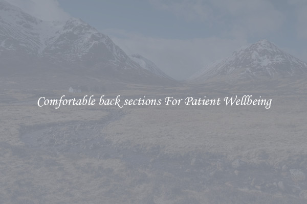 Comfortable back sections For Patient Wellbeing
