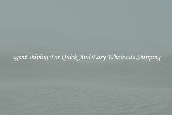 agent shiping For Quick And Easy Wholesale Shipping